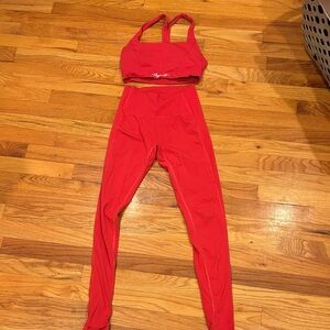 Alphalete Red Leggings and Top Set